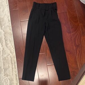 Maje Black High-Waist Tapered Dress Trousers